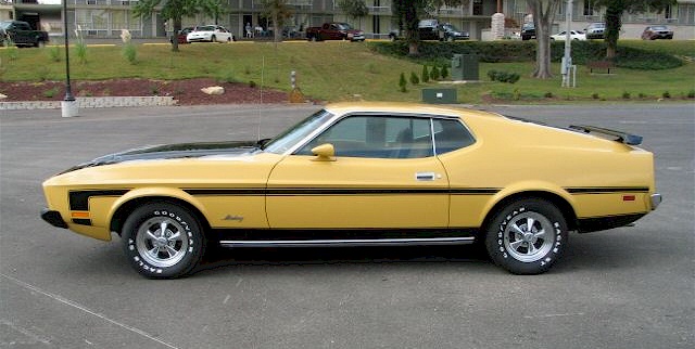 Light Yellow Gold 1973 Mustang Fastback