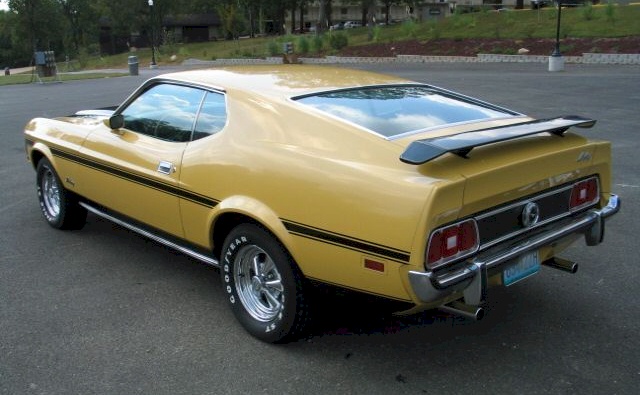 Light Yellow Gold 1973 Mustang Fastback