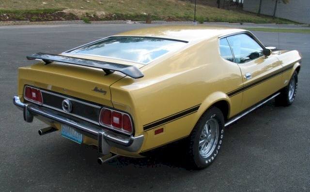 Light Yellow Gold 73 Mustang Fastback