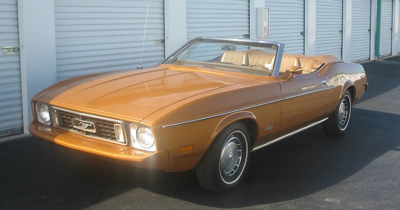 Medium Yellow Gold 1973 Mustang Convertible
