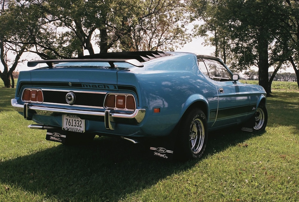 Medium Aqua Blue 1973 Mustang Mach 1