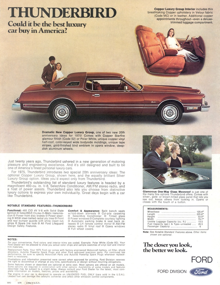 1975 Ford Sales Brochure - Thunderbird
