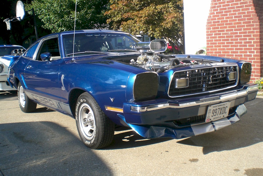 Blue 1976 Custom Cobra II Mustang Hatchback