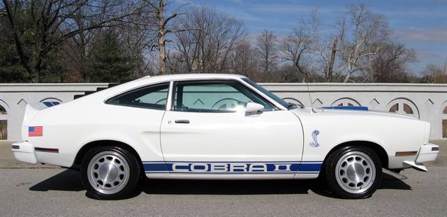 White 1976 Mustang Cobra II Hatchback
