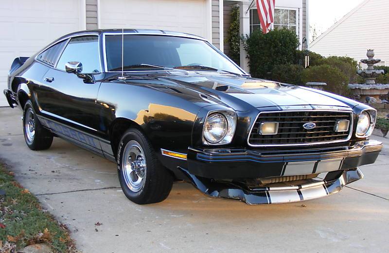 Black 1976 Mustang II Cobra II Hatchback