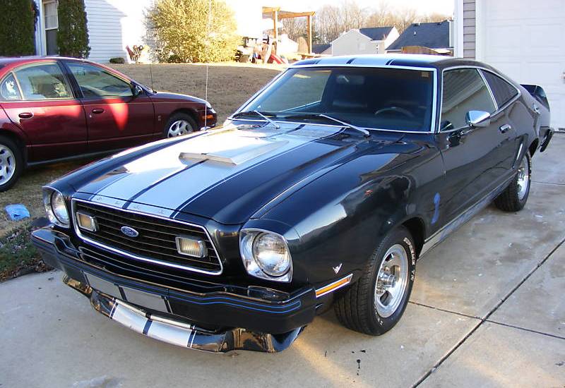 Black 76 Mustang II Cobra II Hatchback