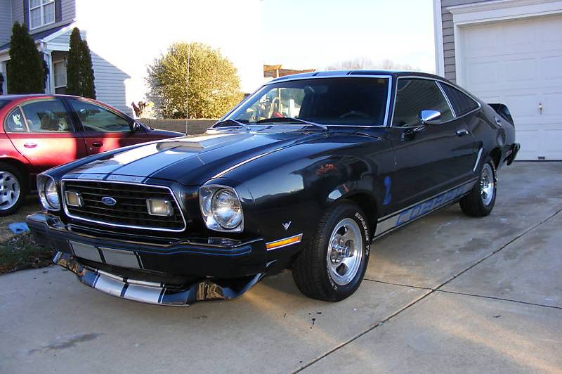 Black 76 Mustang II Cobra II Hatchback