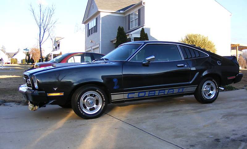 Black 1976 Mustang II Cobra II Hatchback