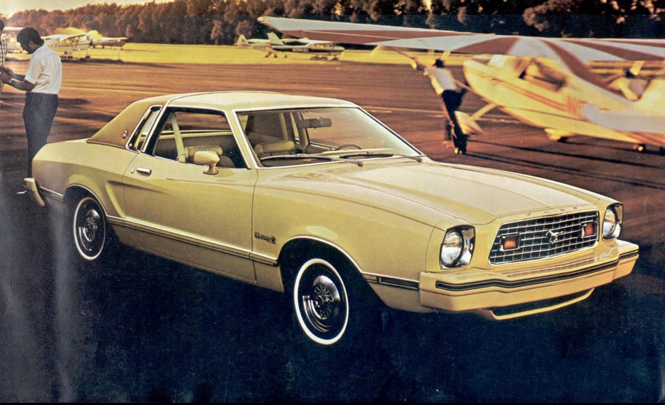 Cream Yellow 77 Mustang Coupe