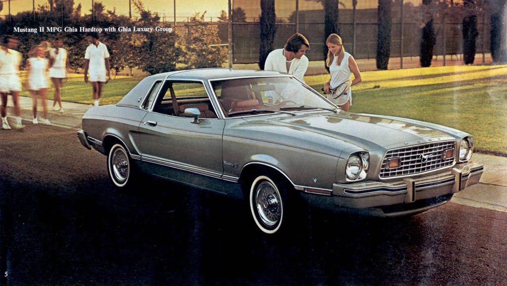 Silver metallic 1976 Mustang II Ghia MPG Coupe
