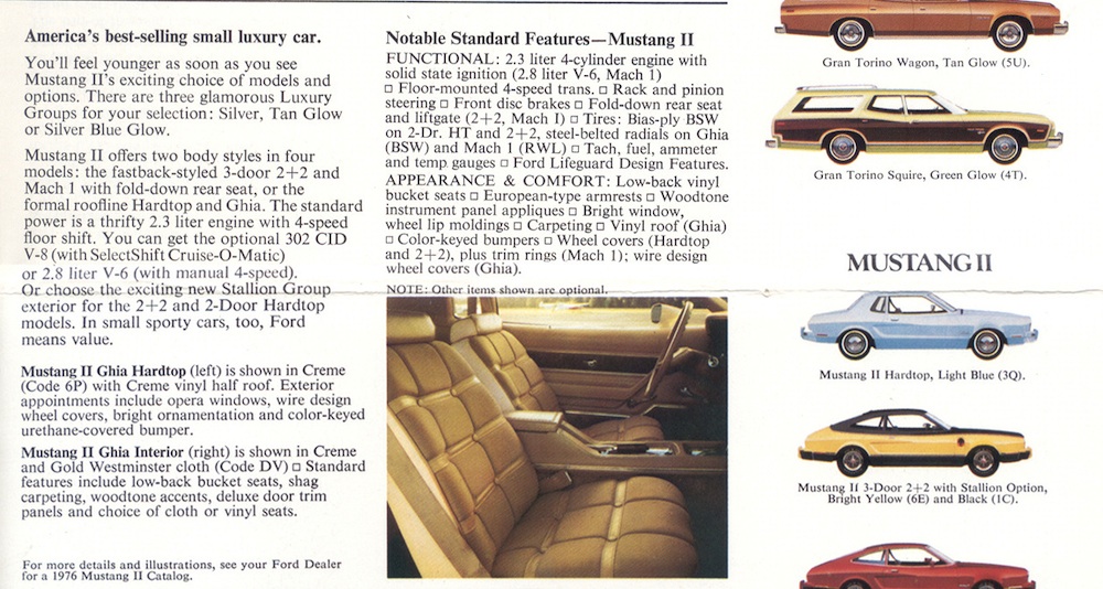 1976 Ford Mustang II details