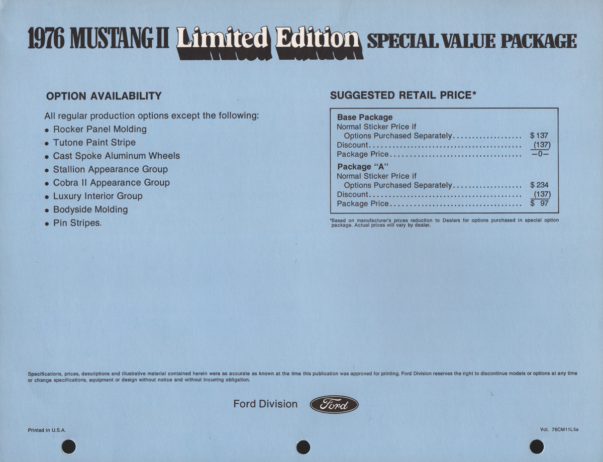 Special Value Package