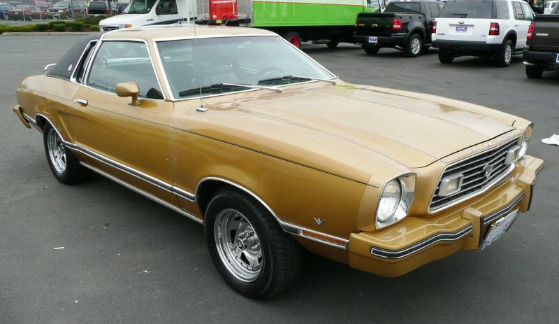 Medium Gold or Golden Glow 1977 Mustang with GHIA package