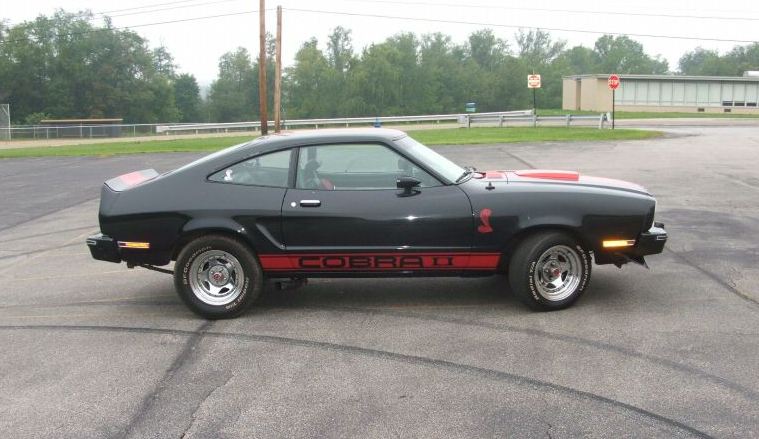 Black 1977 Mustang Cobra II Hatchback