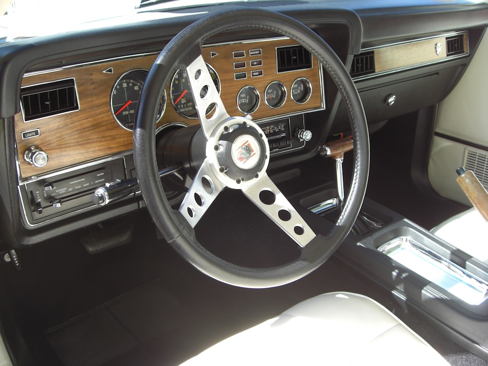 White Interior 1977 Ghia Coupe with Green Vinyl Roof
