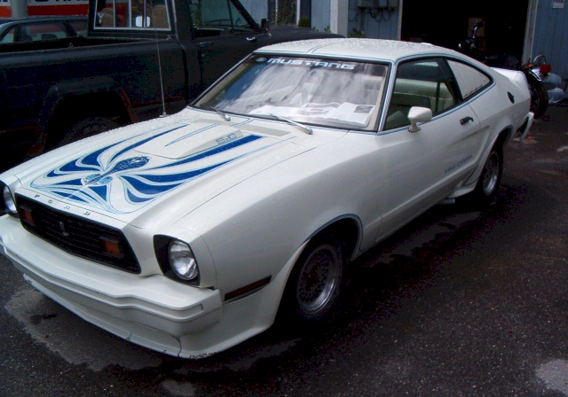White 1978 Mustang II King Cobra