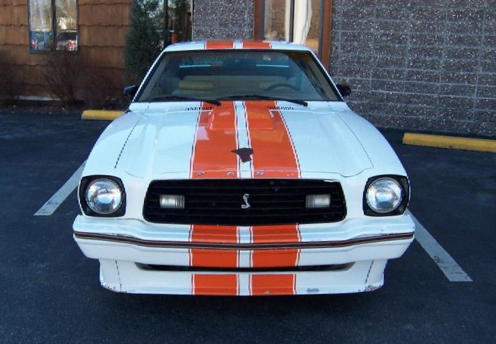 White with Tangerine 1978 Mustang Cobra II Hatchback