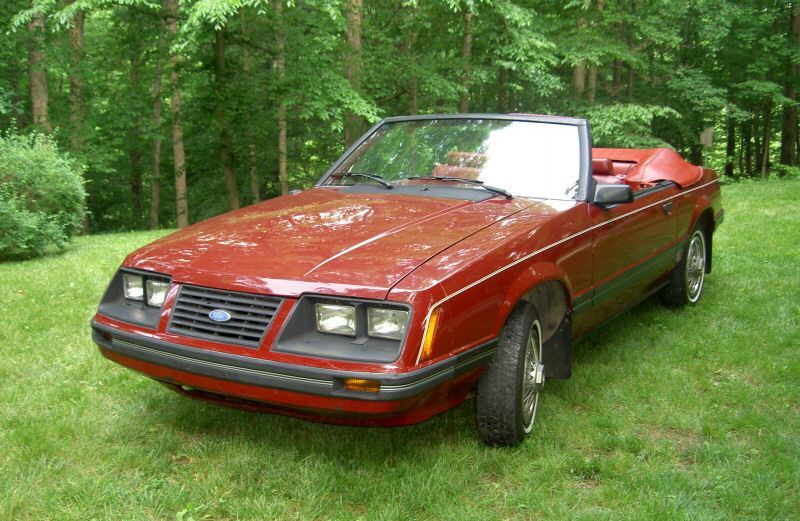Red 1983 Mustang GLX Convertible