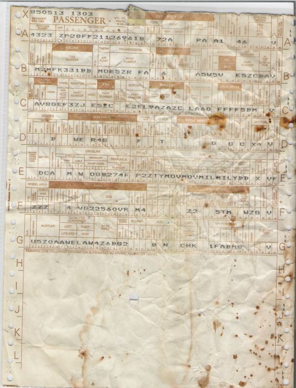 Build Sheet