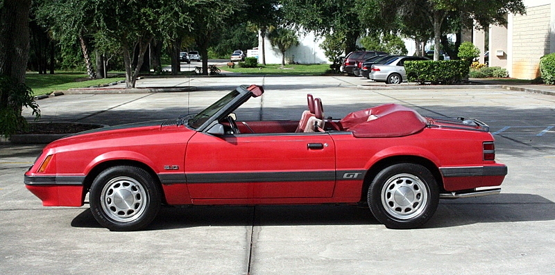Bright Red 1986 Mustang GT convertible