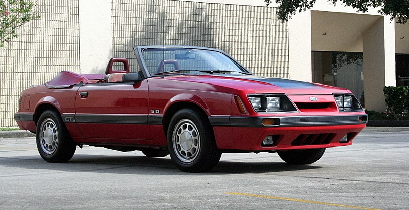 Bright Red 1986 Mustang GT convertible