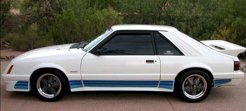 White 86 Mustang Saleen