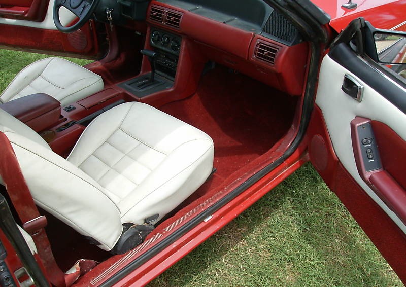 Red and White interior 1987 Mustang LX Convertible