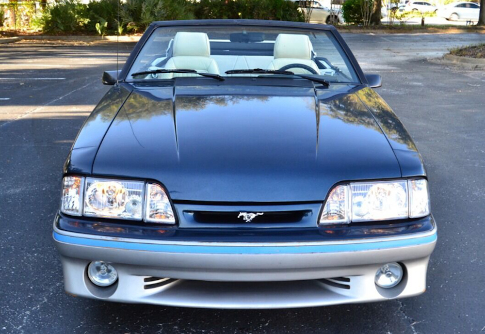 1987 Mustang GT convertible in Dark Shadow Blue