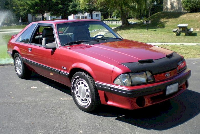 Red 1990 Mustang LX