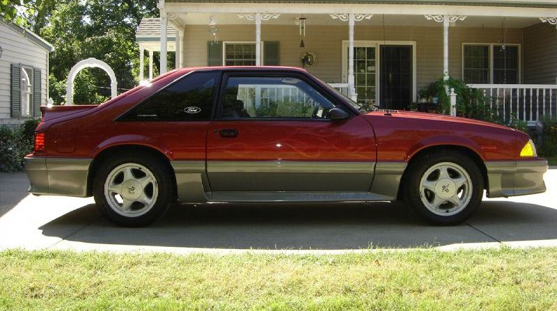 Vermilion and Titanium 1990 Mustang GT