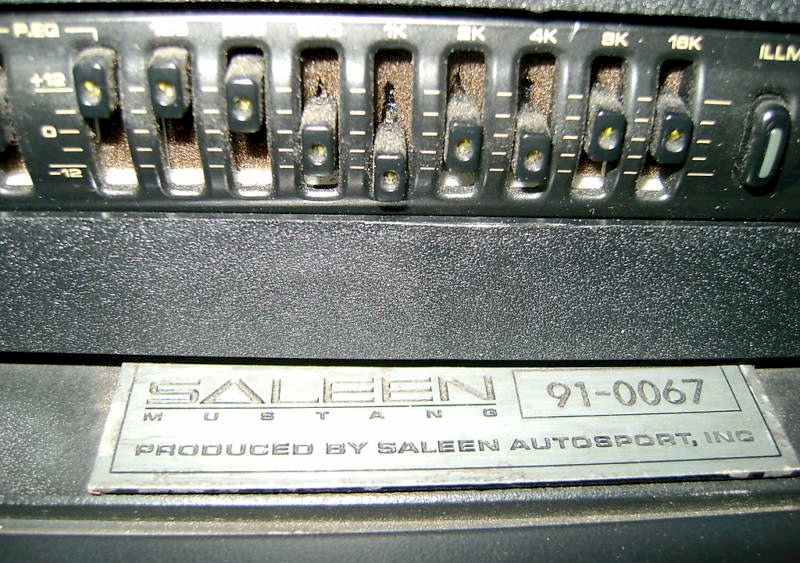 1991 Mustang Saleen ID Plaque