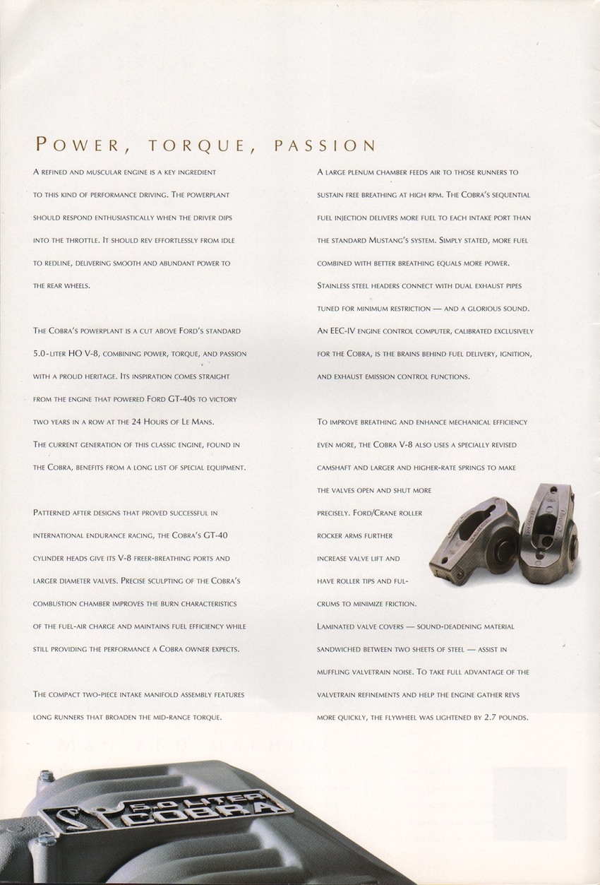 240hp 5.0L V8 SVT Cobra Engine