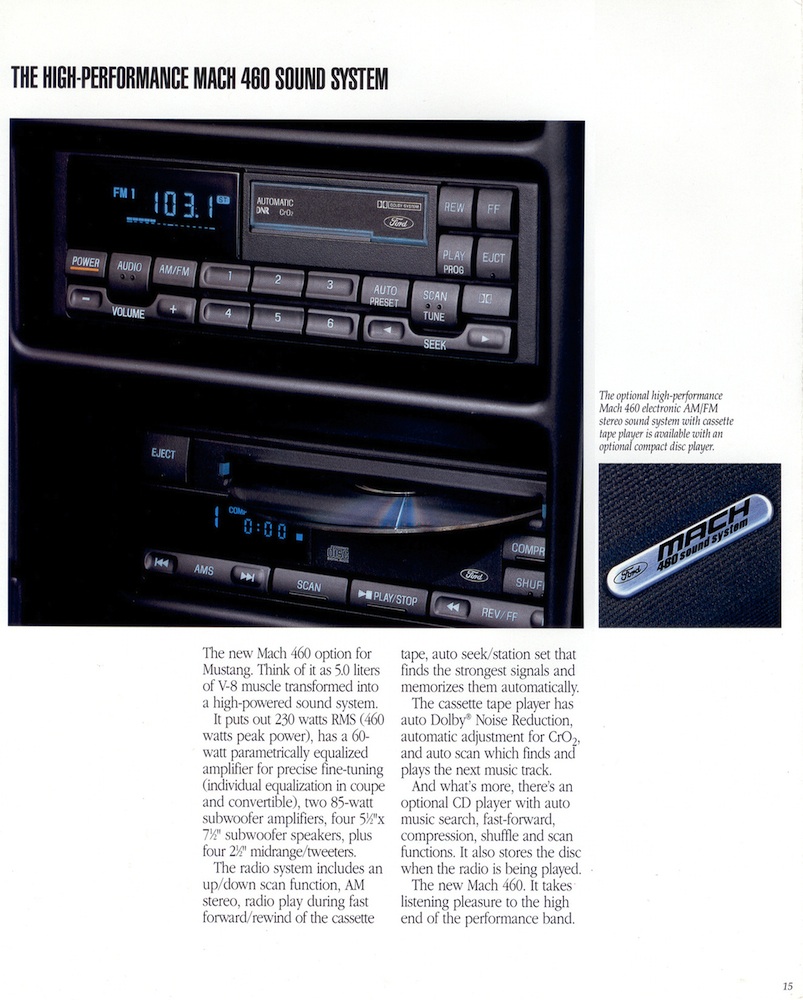 Page 15: 1994 Ford Mustang Promotional Brochure