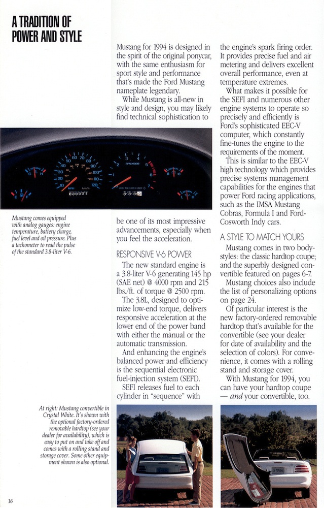 1994 Ford Mustang Promotional Brochure