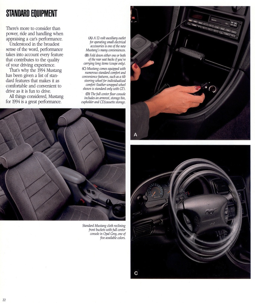 Page 22: 1994 Ford Mustang Promotional Brochure