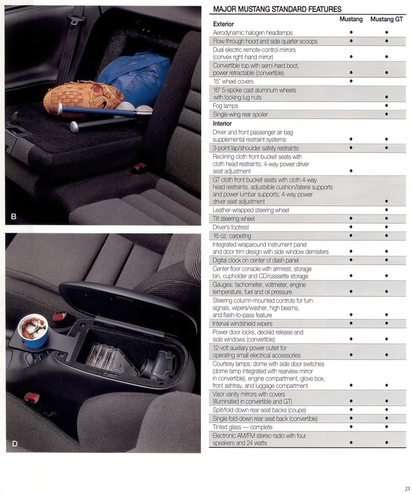 Page 23: 1994 Ford Mustang Promotional Brochure