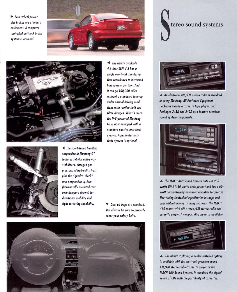 Page 9: 1996 Ford Mustang Promotional Brochure