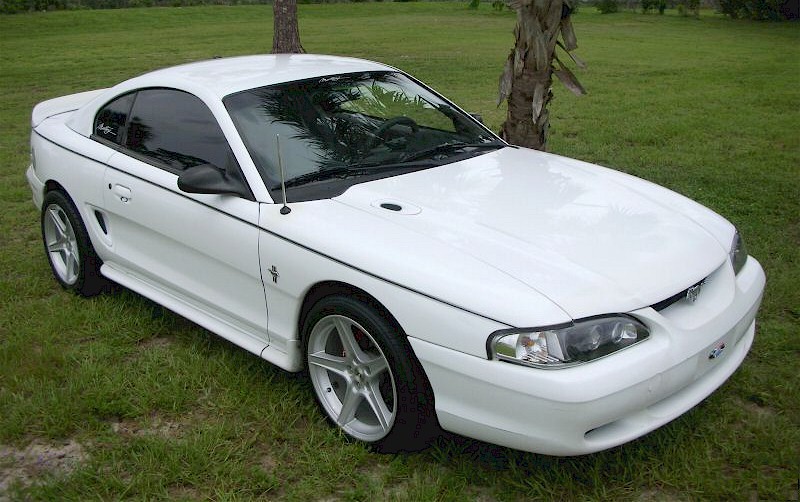 White 1998 Mustang