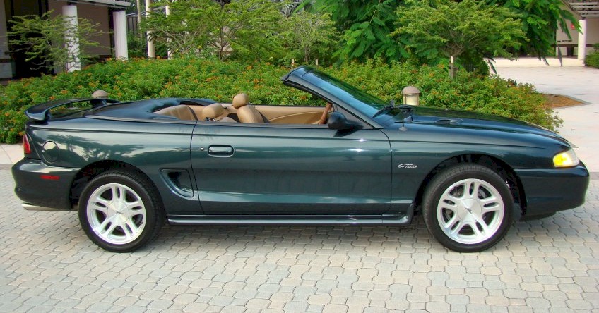 Dark Satin Green 98 Mustang GT Convertible