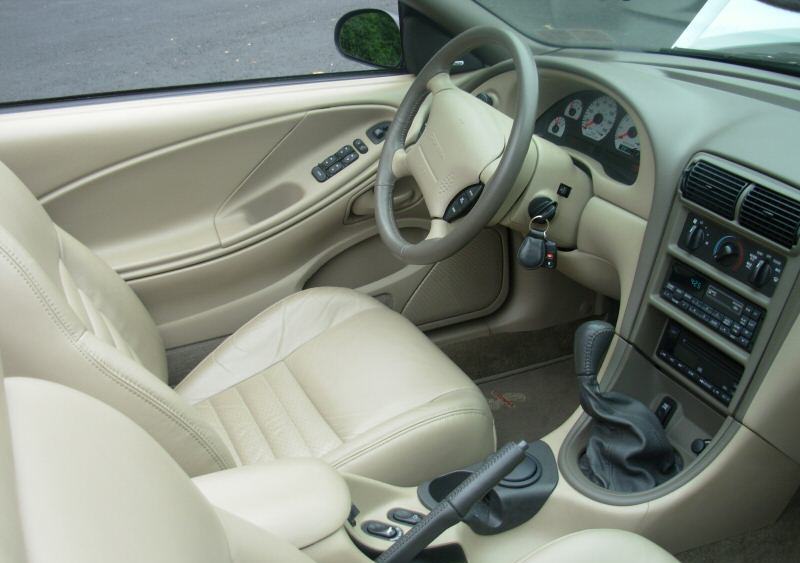 1999 Crystal White Cobra convertible interior