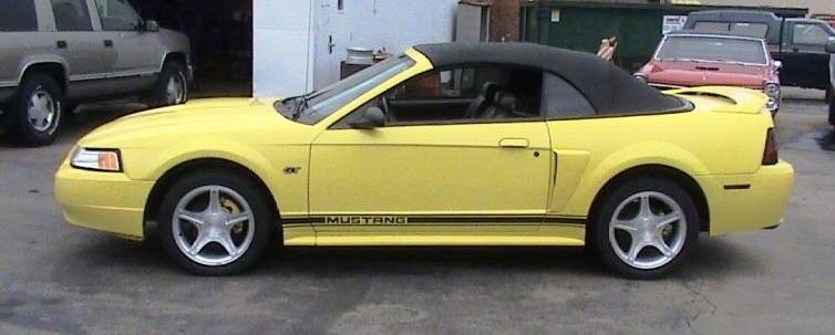Zinc Yellow 2000 Mustang GT convertible