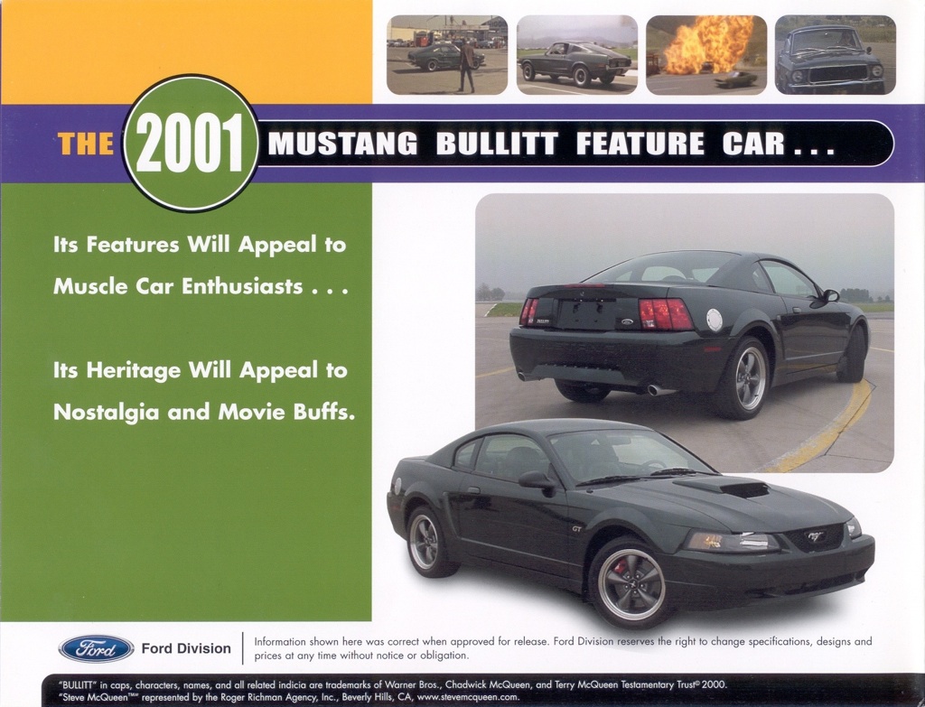2001 Mustang GT Bullitt Promotional Booklet