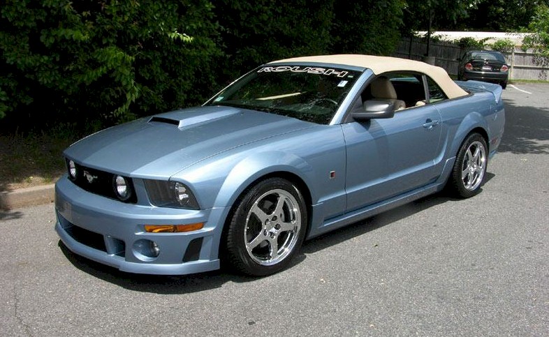 Blue 2006 Roush Mustang