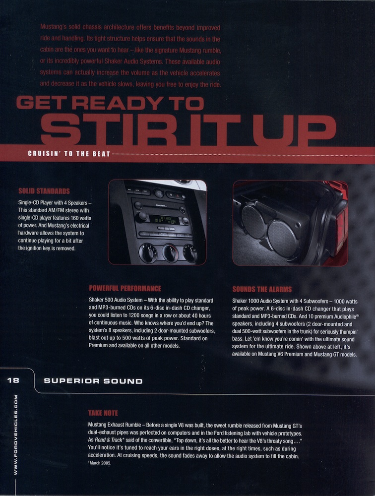 Page 20: 2006 Ford Mustang Promotional Brochure