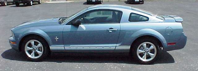 2007 Windveil Blue Mustang left side view