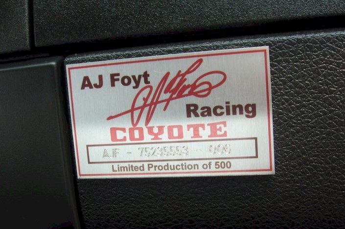 2007 AJ Foyt Coyote ID Tag