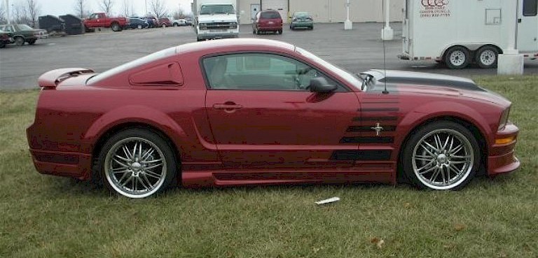 Dark Candy Apple Red Mustang Coupe with Uplifter Package