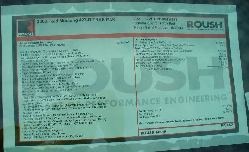 Roush Window Sticker