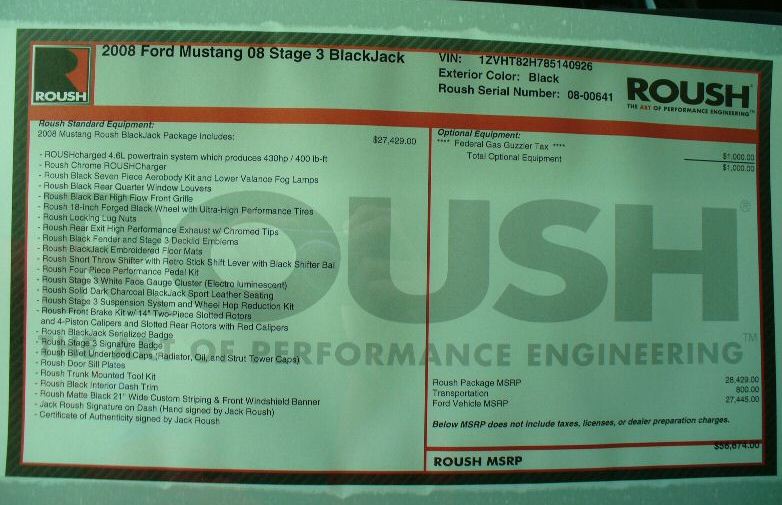 Roush Window Sticker