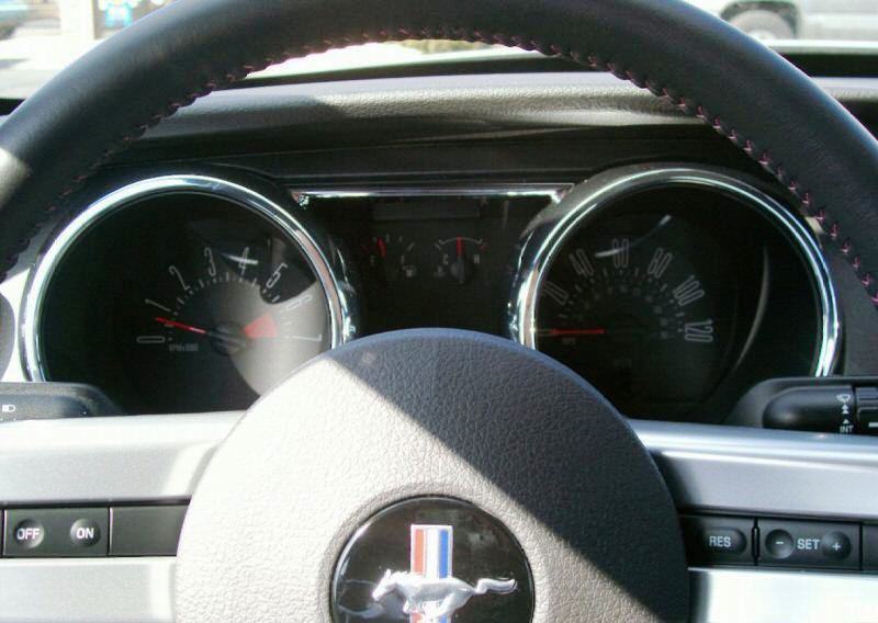 2008 Sally Mustang Pink Stitched Leather Wrapped Steering Wheel